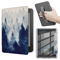 Casing Buku Kulit PU Transparan Grosir untuk Kindle E-reader Paperwhite Generasi ke-12 dengan Tali Pegangan