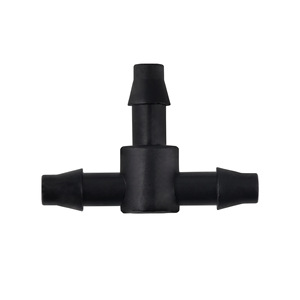 Conector en T de 1/4 pulgada para tubería capilar de 47 mm, unión para sistema de riego por goteo, accesorio de plástico negro para tubería de agua - Product Image 2