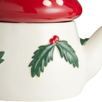 Théière en céramique en forme de maison champignon, théière en céramique rouge et verte