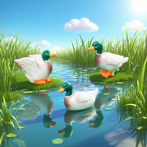 Ornements mignons et écologiques en forme de canard colvert miniature, figurines réalistes en résine époxy pour jardin féerique, paysage, décoration intérieure et extérieure - Product Image 2