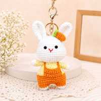 Pendentifs porte-clés et décorations de sac en laine tricotée et crochet faits main, représentant des animaux du zodiaque, pour le marché transfrontalier
