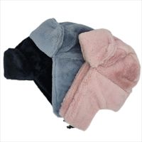 Chapeau d'hiver léger et thermique en fausse fourrure personnalisable avec logo, style trappeur, pour femmes et hommes, bonnet doux en peluche avec cache-oreilles, idéal pour l'extérieur