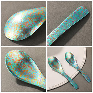 Cuillère en titane Ice Flower, cuillère de camping légère en titane pur pour une utilisation en extérieur avec motif coloré résistant aux hautes températures - Product Image 1