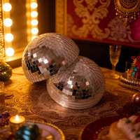 Boule miroir de scène en verre de haute qualité à base semi-plate pour Noël, Nouvel An et Halloween