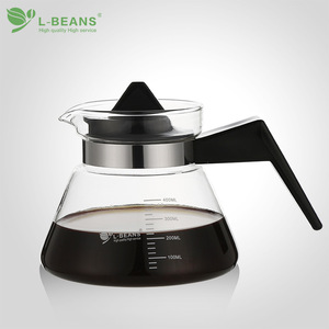 Jarra de vidrio para té y café L-Beans de 400 ml con tapa y asa - Product Image 3