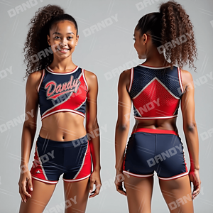 Ensemble d'entraînement personnalisé pour femmes : Crop top et jupe de cheerleader avec strass, idéal pour la danse et la pratique - Product Image 2