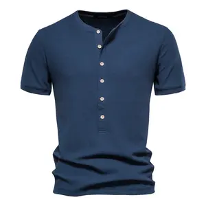 Summer Breathable High-Quality Short Sleeved Collar Style Crew Neck Polos Men'S Pure Cotton Short Sleeved Wholesale