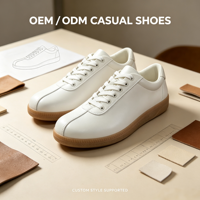 Chaussures de tennis vintage en cuir pour hommes, semelle extérieure en caoutchouc, baskets basses décontractées de style allemand, personnalisation OEM ODM du logo et des couleurs