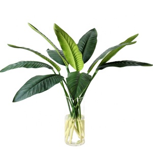 Vente chaude Feuilles artificielles en PU d'oiseau de paradis Toucher réaliste Feuillage pour la maison Hôtel Mariage Fête Décoration tropicale - Product Image 1