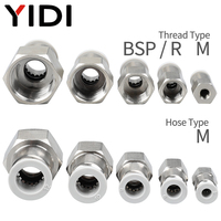 YIDI PCF laiton Push Fit raccord d'air tuyau pneumatique connecteur de Tube 4mm-10mm R filetage femelle BSP tailles 1/8 1/4 3/8 1/2 1.5MPa