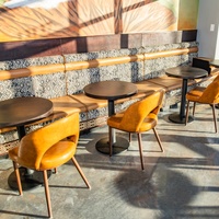 Chaise de salle à manger industrielle moderne 2026, chaise de café, siège en cuir PU résistant aux taches et table