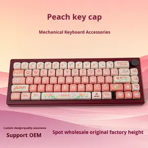 Ensemble <span class=keywords><strong>de</strong></span> touches M-O-A <span class=keywords><strong>haut</strong></span> <span class=keywords><strong>de</strong></span> <span class=keywords><strong>gamme</strong></span> à thème pêche, 5 faces, PBT, sublimation thermique, mignonnes, arrondies, compatibles avec les claviers mécaniques - Product Image 2