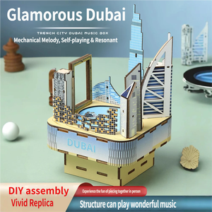 Rompecabezas 3D de Madera en Oferta, Modelo Estéreo DIY de la Arquitectura de Dubái, Caja Musical Educativa, Juguete de Regalo - Product Image 2