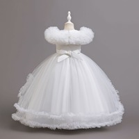 Robe de Princesse Européenne à Paillettes Scintillantes et Motifs Floraux, Long Ourlet, en Tulle Moelleux pour Filles de 5 à 14 Ans, Idéale pour les Fêtes