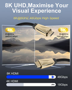 Certifié pour HDMI 2.1 câble audio vidéo <span class=keywords><strong>Ultra</strong></span> haute vitesse 1m à 8K Full HD 48Gbps pour moniteur projecteur Sync Box Display - Product Image 4