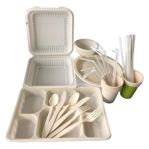 Lonchera Desechable para Llevar, Contenedor <span class=keywords><strong>de</strong></span> Alimentos <span class=keywords><strong>de</strong></span> Almidón <span class=keywords><strong>de</strong></span> Maíz, Lonchera Biodegradable - Product Image 1