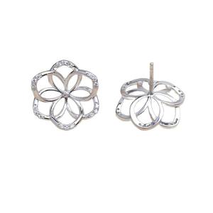 อุปกรณ์ทำเครื่องประดับเงินแท้ 925 ขนาด 15.1-15.3 มม. แบบกึ่งสำเร็จรูป ต่างหู 6 ตัวอักษร 5857 ประดับมุก เครื่องประดับแฟชั่นแบบกลวง - Product Image 5