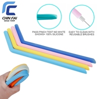 Pailles en silicone réutilisables de qualité alimentaire, pailles flexibles colorées, logo personnalisé, pailles en silicone écologiques pour jus