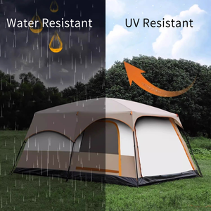 <span class=keywords><strong>Tente</strong></span> de camping familiale grande capacité pour <span class=keywords><strong>2</strong></span> à 6 personnes, <span class=keywords><strong>2</strong></span> chambres, 3 portes, imperméable, double couche, avec fenêtres en maille - Product Image 3