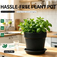 Pot de fleurs en plastique PP - Minimaliste, léger, durable, trou de drainage, capacité de 3,92 L, motif circulaire, suspendu, pour l'intérieur/l'extérieur