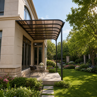 Pergola semi-fermée pour terrasse de jardin, auvent en aluminium avec toit en polycarbonate, salon extérieur, protection UV, imperméable, OEM