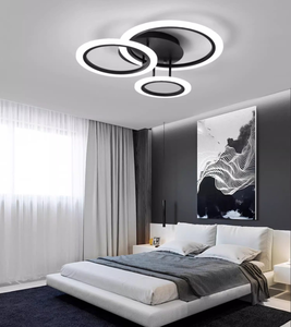 Chất lượng cao ưa thích ánh sáng màu đen bảng điều chỉnh tuôn ra gắn Bắc Âu kim loại vuông thay đổi độ sáng ceil phòng ngủ trong nhà dẫn đèn trần - Product Image 6