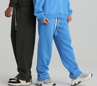 Celana Sweatpants Baggy 350GSM Custom dengan Pinggang Tali Serut dan Bukaan Kaki Lebar, Celana Jogger Streetwear Retro Oversize Kasual OEM