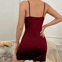Vêtements de nuit sexy en bambou pour femmes Chemise de nuit courte à col en V Chemise de nuit camisole Chemises de nuit Robe de nuit pour femmes