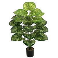 Pohon Bonsai Pothos Buatan Dekoratif dengan Daun Plastik untuk Pajangan Meja Tanaman Buatan untuk Dekorasi Dalam Ruangan