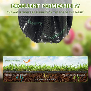 Prêt à expédier, couverture de sol 100 GSM <span class=keywords><strong>pour</strong></span> les parterres de fleurs, contrôle des mauvaises herbes, tissu tissé, couverture de sol, paillis, couverture de sol perforée - Product Image 3