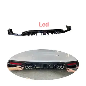 Black Upgrade Body Kit Back Lip For Hyundai New Accent 2021 Rear Bumper With Led