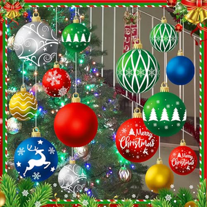 <b>Personalised</b> Custom High Quality Shatterproof Hanging Red Plastic <b>Christmas</b> Ball <b>Ornament</b> Decoration for Xmas Tree - Product Image 5