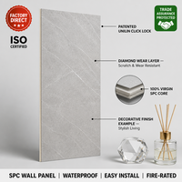 Panel de Pared SPC Autoadhesivo con Diseño de Mármol para Baño, Impermeable, sin Juntas, con Sistema de Clic, Venta al Por Mayor