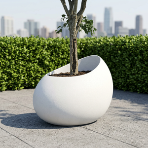 Elegante Jardinera de Fibra de Vidrio, Maceta Decorativa Moderna para Plantas, Contenedor para Hogar, Jardín, Balcón, Terraza, Oficina, Hotel - Product Image 1
