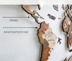 Grande <span class=keywords><strong>mappa</strong></span> del mondo in legno cartina murale in legno eco-friendly dipinto viaggio Push Pin Map per legno decorazione della parete - Product Image 5