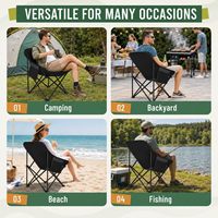 Chaise de camping, chaise pliante portable sans assemblage, chaise de jardin pour le camping, la pêche, la plage, le pique-nique, les voyages en voiture et la terrasse