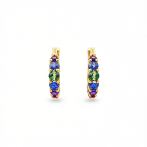 Pendientes de Aro Klue, Oro Sólido de 18K, Engaste de Zafiro, Joyería Fina Clásica para Uso Diario para Mujer - Product Image 1