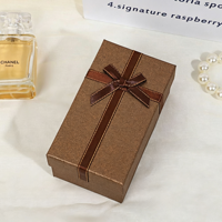 Boîte cadeau à nœud en ruban, boîte en papier rigide en deux parties avec nœud en ruban de satin pour l'emballage de cadeaux de mariage ou d'anniversaire