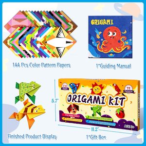 Kit de papier <span class=keywords><strong>origami</strong></span> 6x6 avec 40 motifs colorés pour enfants, avec manuel d'accompagnement, papiers carrés, pliage de papier <span class=keywords><strong>origami</strong></span> - Product Image 2