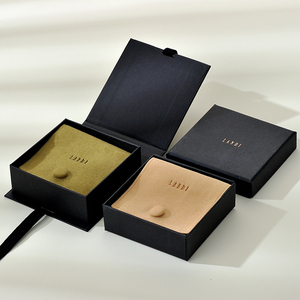 Factory Luxury Custom Necklace Microfiber Jewelry Pouch Personalized <b>Ribbon</b> Paper Jewelry Boxes - Product Image 5