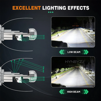 HYNBYZJ Projecteur super lumineux LED Phare Lentille H7 Mini H11 Led Lentille H4 100W 18000LM Bi Voiture Laser Phare Ampoules 9005