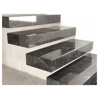Marches d'escalier intérieures modernes en marbre naturel poli de qualité supérieure, durables, pour appartement, hôtel, villa, garantie 5 ans+, qualité export