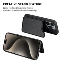 Étui de téléphone magnétique en cuir pour entreprise avec support en PU, porte-cartes, portefeuille et accessoires pour iPhone 16 Pro Max, 15, 14, 13, 12, et séries 17