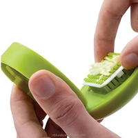 Mini Knoflookhakker en -pers met opvangbak, handmatige knoflookmolen, -knijper, -snijder, -hakselaar, handmatige knoflooksnijder, -dicer, -gereedschap
