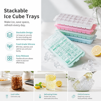 Bacs à glace en silicone alimentaire réutilisables LVYIN sans BPA, 36 compartiments, écologiques, avec démoulage facile et couvercle amovible