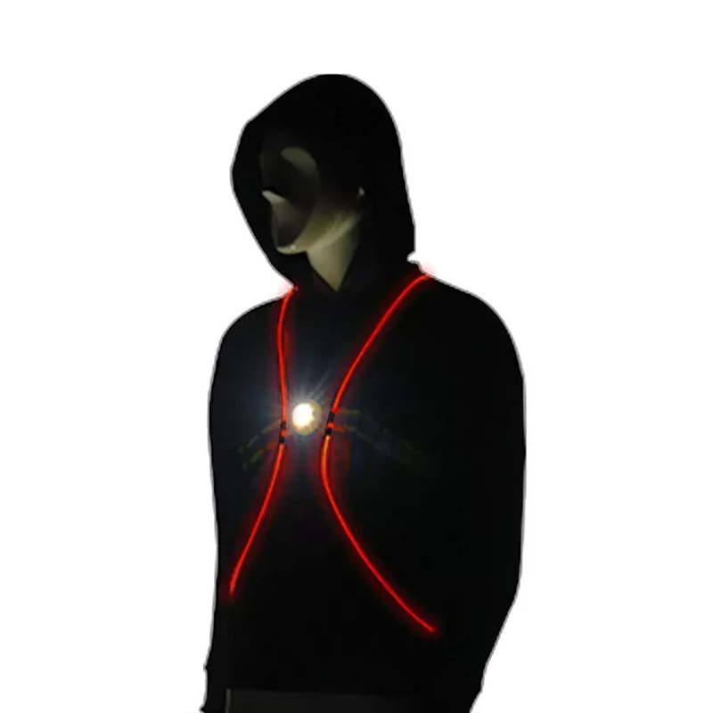 Высокая видимость светодиодный жилет оптического волокна светодиодной вспышкой легкий жилет для Велоспорт бег велосипед мотоцикл человек жилет безопасности дорожного движения с прокладкой