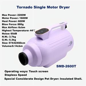<span class=keywords><strong>Tornado</strong></span> Sèche-cheveux à moteur unique pour animaux de compagnie ABS à faible bruit et en acier inoxydable Sèche-cheveux pour chiens Sèche-cheveux pour chats Caractéristiques LED Stocké - Product Image 4