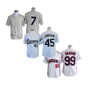 Venta al por Mayor de Camisetas de Béisbol Retro con Costuras Decorativas, 16 Bo Jackson, 9 Jackson, 21 <span class=keywords><strong>Clemente</strong></span>, 27 Guerrero, 99 Vaughn, 51 Johnson - Product Image 4