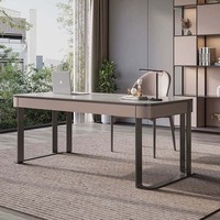 Mobilier de bureau Ensemble de bureau de luxe Bureaux d'ordinateur Table d'étude moderne et simple avec cadre en acier inoxydable doré