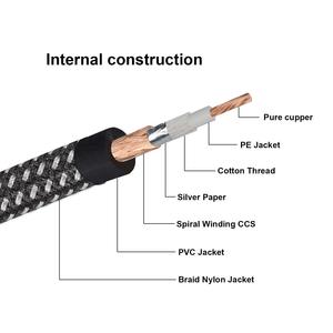 Tùy Chỉnh Chiều Dài 3M Nylon Bện Ghi Lại Giao Diện USB Để 6.35Mm <span class=keywords><strong>Jack</strong></span> USB Để Vàng-Mạ Nam TS Mono Cắm USB Để Guitar Cáp Âm Thanh - Product Image 5